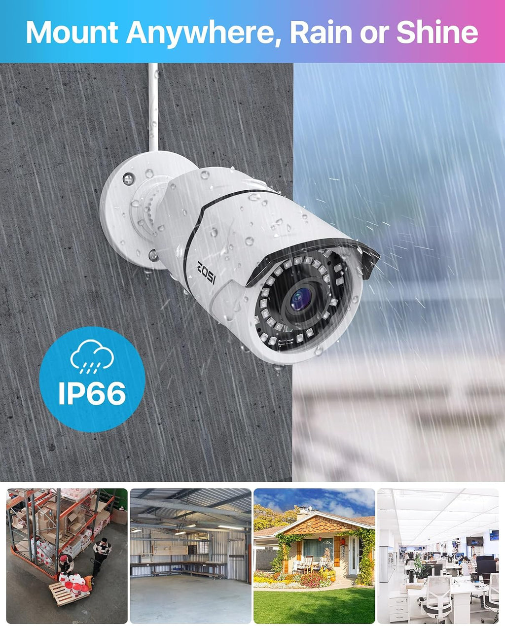 ZOSI 8CH 5MP 2K+ PoE Security Cameras System Outdoor with 2TB Hard Drive,H.265+ 5MP 8Channel NVR System and 4pcs Wired 5MP IP67 Weatherproof 120ft Night Vision PoE IP Cameras for 24/7 Recording