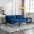 Ball & Cast 71' Futon Sofa Bed, Mordern Upholstered 2 Seater Couch with Adjustable Backrest,Folding Loveseat with Metal Legs for Living Room,Office,Navy Blue