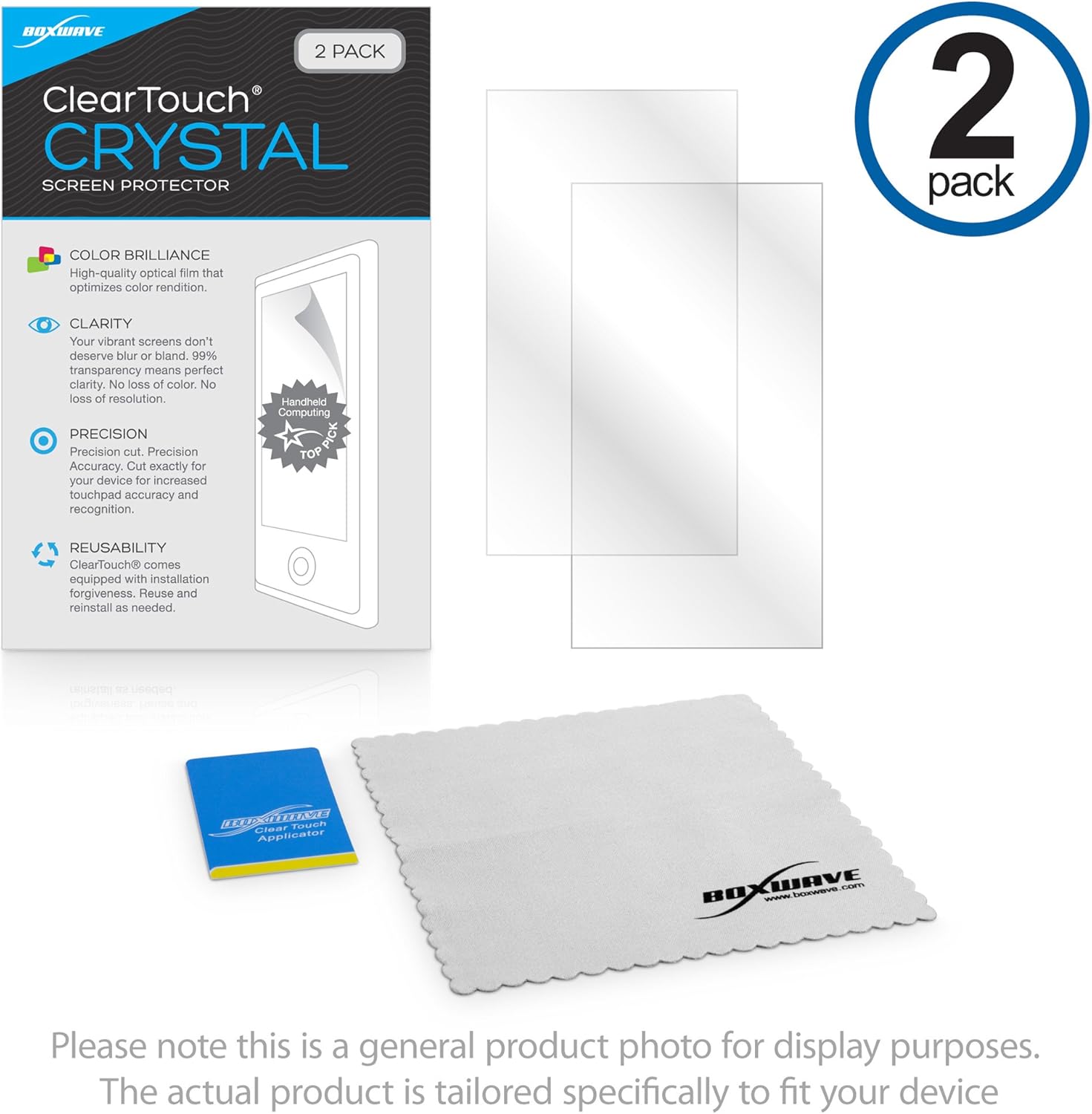 BoxWave Screen Protector Compatible with Samsung Bespoke Family Hub+ Smart Refrigerator - ClearTouch Crystal (2-Pack), HD Film Skin - Shields from Scratches
