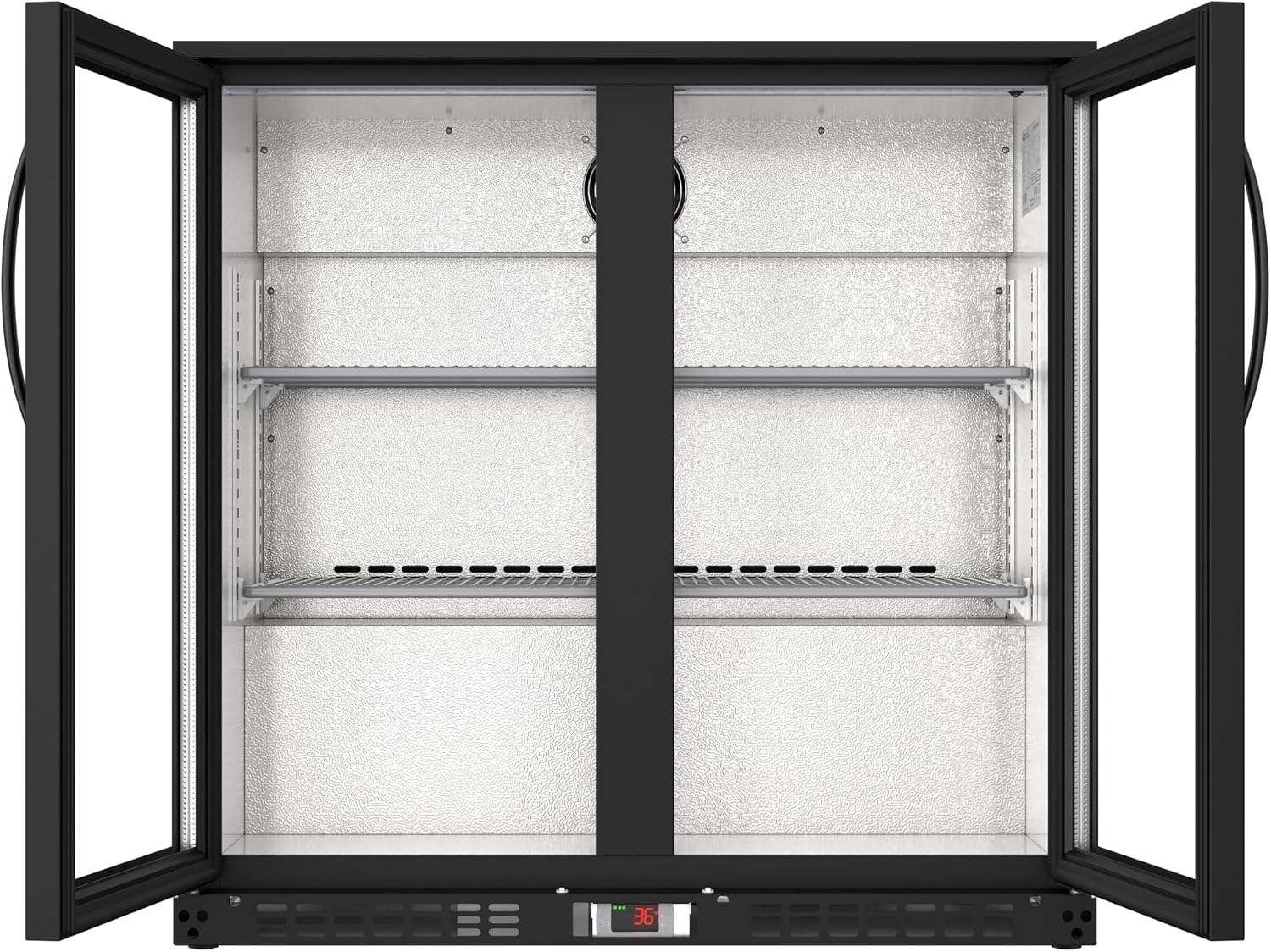 KoolMore BC-2DSW-BK Refrigerator, Double Door, Black
