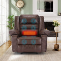 Massage Chair Recliner with Heat,Comfotable Lazy Boy Recliner Chair with 2 Side Pockets,Manual Recliners Chairs for Adults,Oversized Recliners Chairs for Big and Tall Man,Heavy Duty,PU Leather
