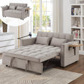 Convertible Sofa Bed, Pull Out Couch with 3-Position Reclining Backrest, Modern Velvet Upholstery Futon Sofa Bed, Loveseat Couch for Living Room, Apartments & Guest Rooms (Grey-L)