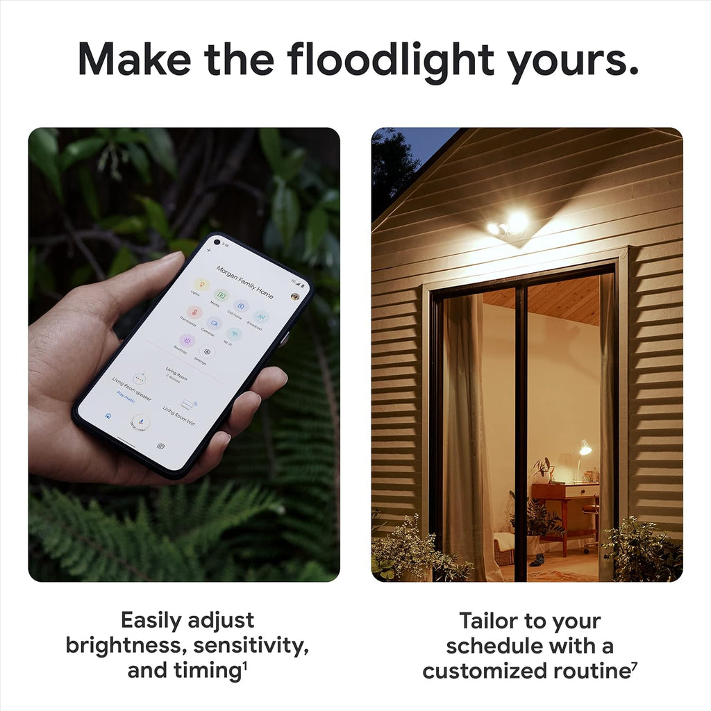 Google Nest Cam with Floodlight - Outdoor Camera - Floodlight Security Camera (Renewed)