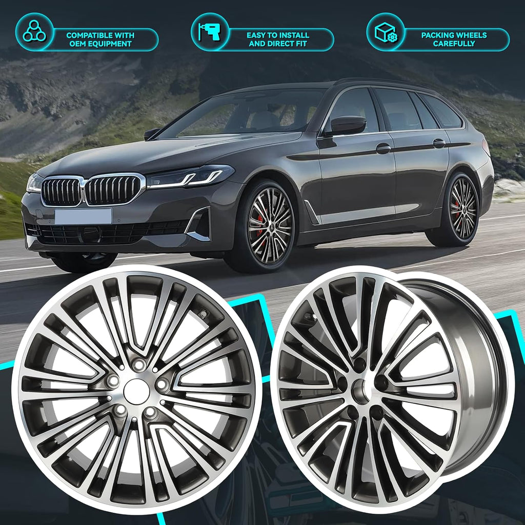 New 18 Inch 18x8Inch Premium Aluminum Alloy Wheel Rim Fits for BMW 2017-2024 530i 540i 540d, 2018-2024 530e, 36116863420 Direct Fit OE Stock Specs