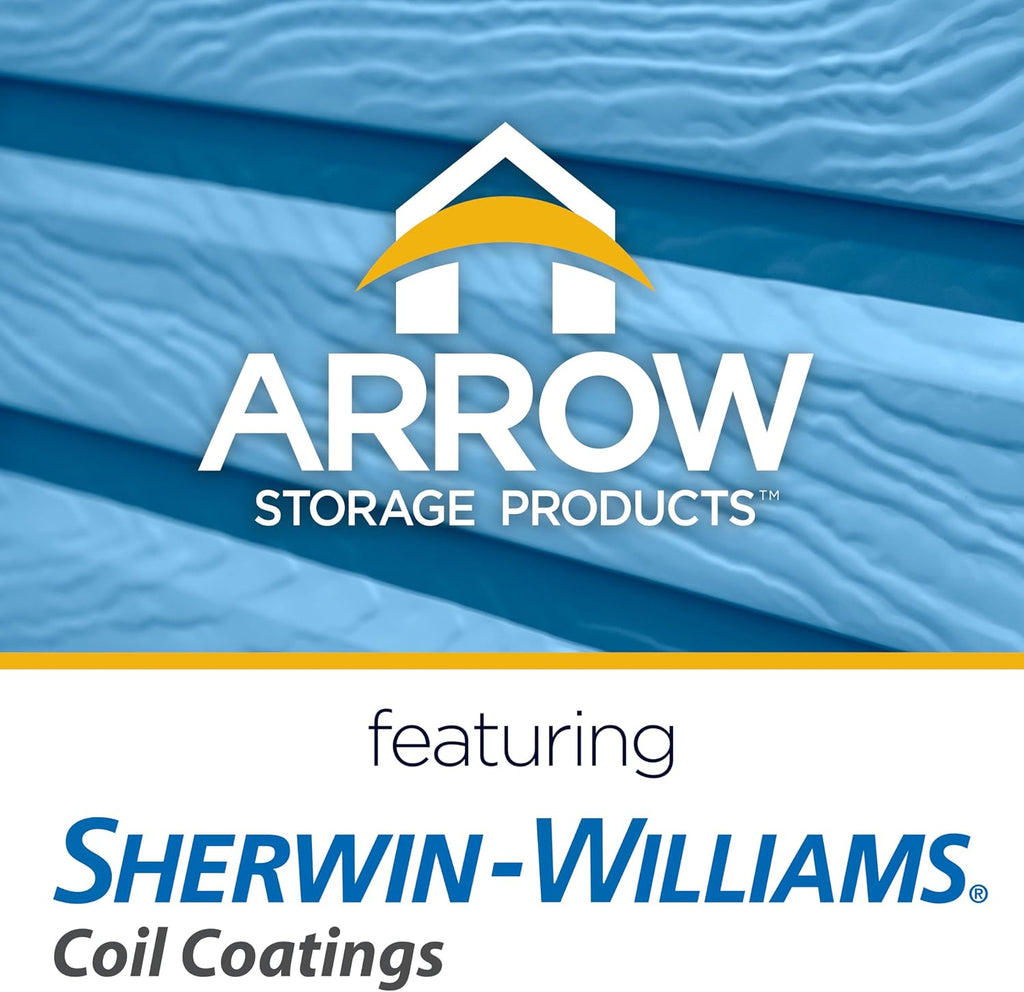 Arrow Select 10' x 8' Outdoor Lockable Steel Storage Shed Building, Blue Grey