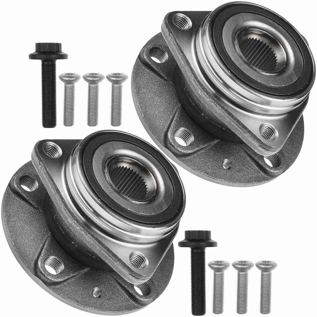 2pcs Left & Right Wheel Hub Bearing Assembly 3-Flange Bolt Hole Qty 5-Wheel Stud Qty for VW,for Audi