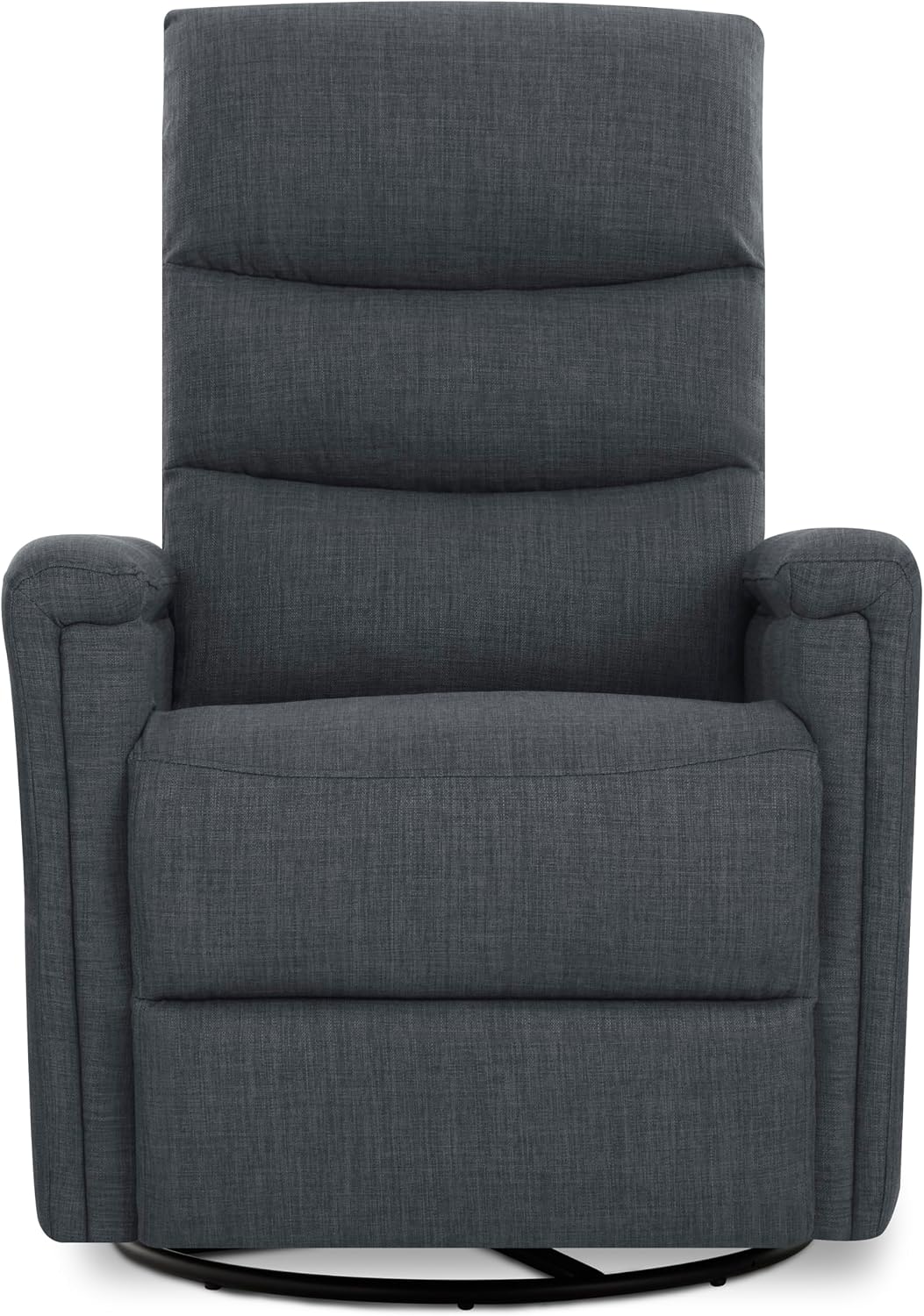 Evolur Peyton Manual Glider Recliner – Graphite, Rocking & 360° Swivel with Smooth Glide – GREENGUARD Gold & FSC Certified – Modern Nursery and Living Room Chair