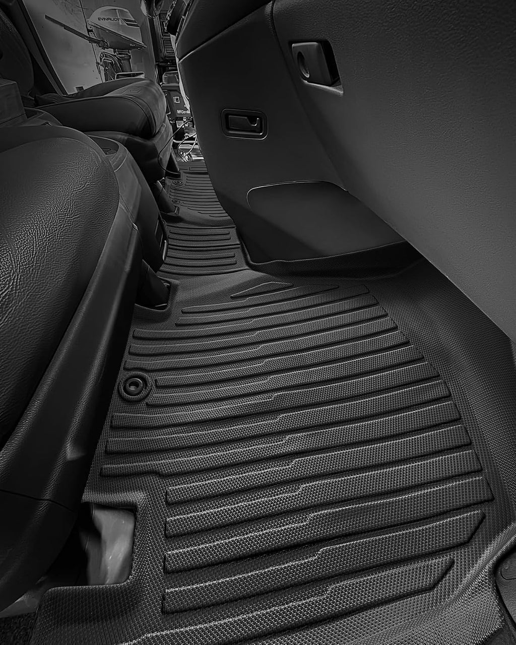 DiffCar® for Honda Odyssey Floor Mats 2011 2012 2013 2014 2015 2016 2017 (Fit 7/8 Seats), All Weather TPE Car Accessories for Odyssey Trunk Liner, Rubber Floor Mats Automotive Black Car Accessories