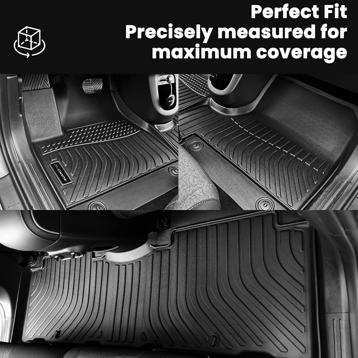 AUXKO- All Weather Floor Mat & Cargo Mat Fit for 2026-2023 Lexus RZ (Include 300e|450e|350e|450e|550e) 2023 2024 2025 TPE Rubber Liners RZ Accessories All Season Guard Odorless Anti-Slip Liner Black