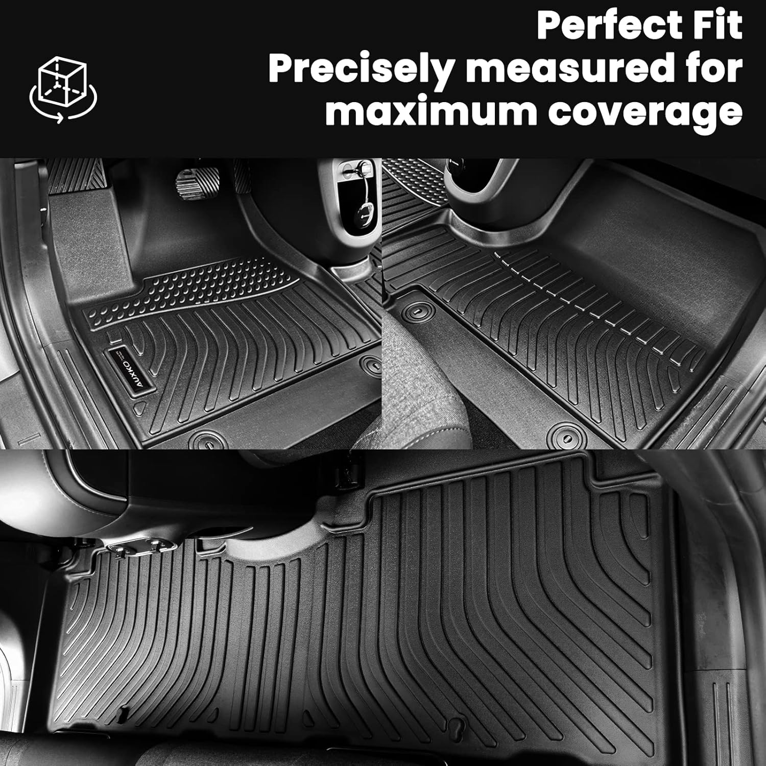 Auxko All Weather Floor Mats Cargo Mat for Lexus TX TX350 TX500h TX550h+ 7 Seats 2026 2025 2024 with Backrest Mat Door Sill Protector(2nd Door) TPE Floor Liners Accessories Odorless Black