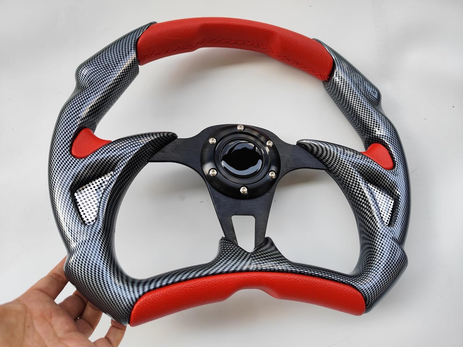 14-inch 350mm Red + Black Steering Wheel for Polaris Slingshot RZR 800 1000 UTV ATV Boat Golf Cart - Universal Fit No Quick Release or Adapter