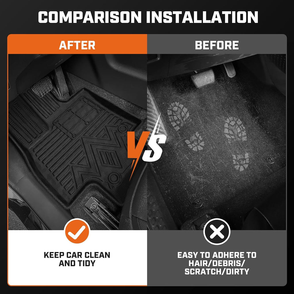 Mixsuper Floor Mat & Cargo Liner for Toyota Grand Highlander 2024-2026(7/8 Seats),All Weather Floor Liner with Backrest Protectors and Rear Door sill Trim Highlander Accessories,Full Set Car Mats