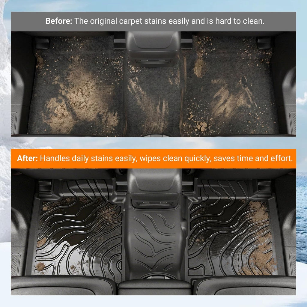 powoq 4 Door Floor Mats Compatible with 2021-2026 Ford Bronco Cargo Mat Floor Liner Back Seat Protector TPE Replacement for 2021-2026 Ford Bronco Accessories (Trunk Mat+Backrest Mat+Floor Mats)