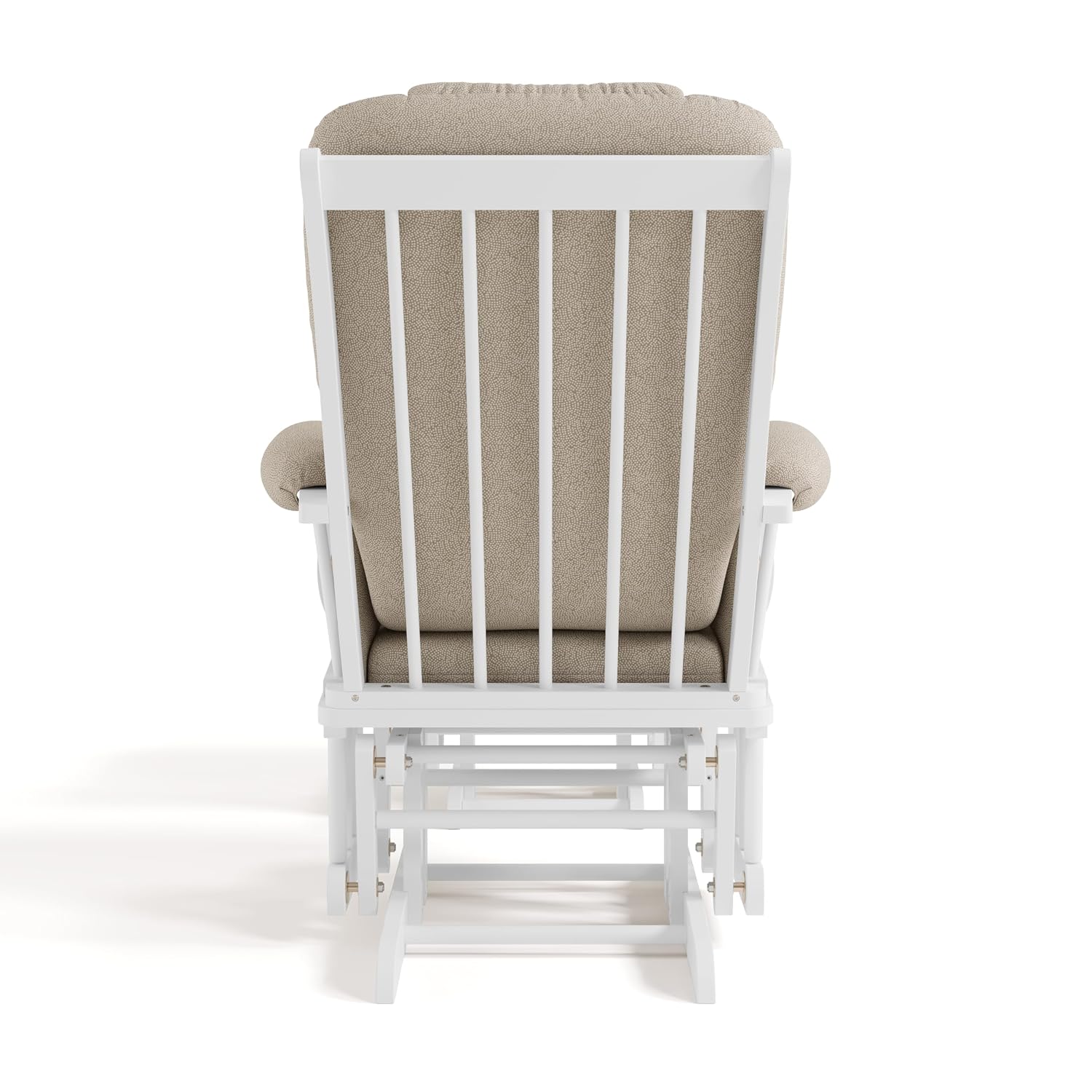 Storkcraft Tuscany Custom Glider and Ottoman with Free Lumbar Pillow (White/Taupe Swirl) - Cleanable Upholstered Comfort Rocking Nursery Chair with Ottoman