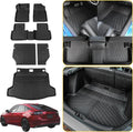 Floor Mats Compatible with 2022-2025 2026 Honda Civic Hatchback Cargo Mat Liner TPE Trunk Mat Back Seat Cover Kick Mat Civic Hatchback Accessories (Backrest Mats+Trunk Mat+Floor Mats)