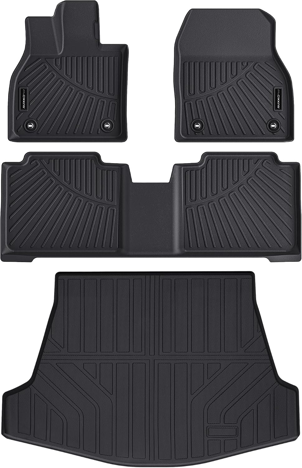 AUXKO- All Weather Floor Mat & Cargo Mat Fit for 2026-2023 Lexus RZ (Include 300e|450e|350e|450e|550e) 2023 2024 2025 TPE Rubber Liners RZ Accessories All Season Guard Odorless Anti-Slip Liner Black