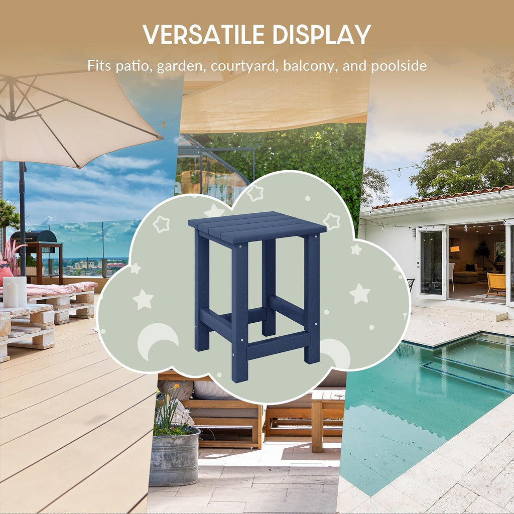 WestinTrends Malibu 3-Piece Kids Outdoor Rocking Chairs Set with Kids Square Side Table, Navy Blue