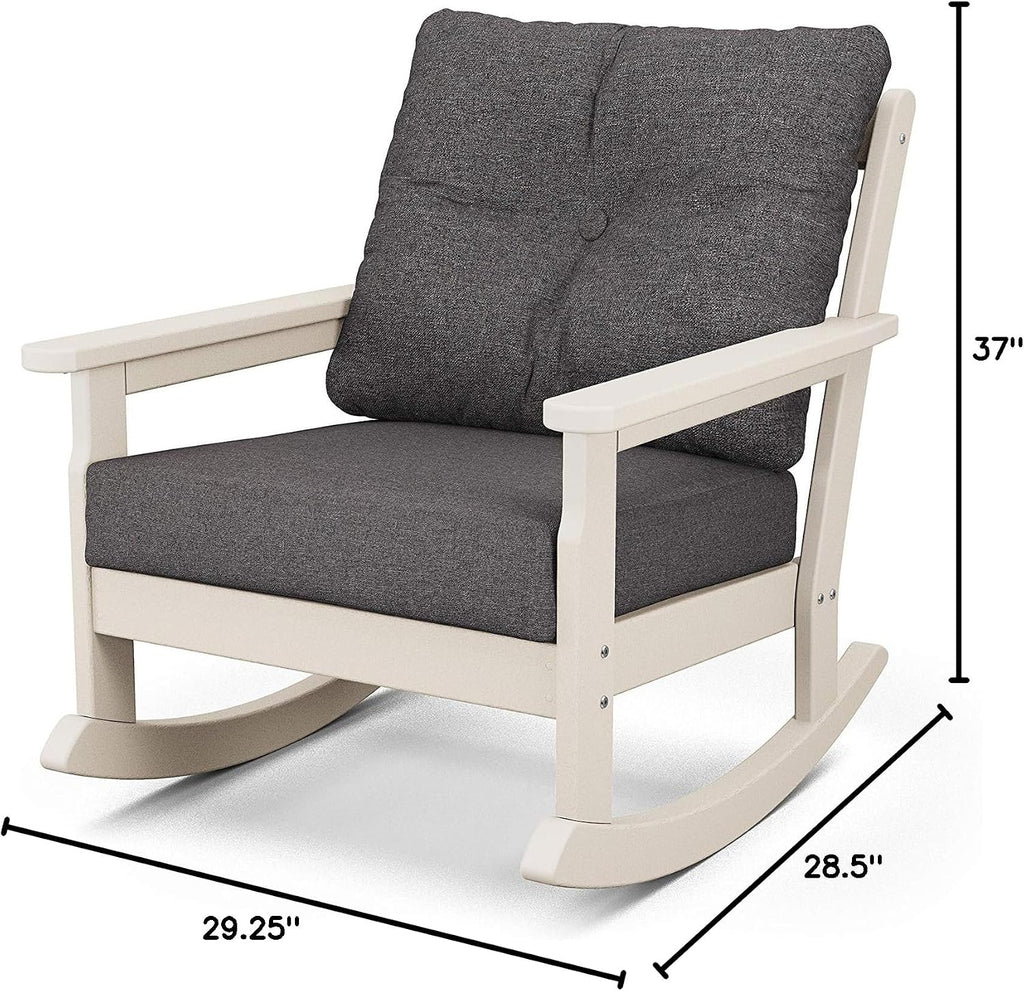 Polywood® Vineyard Rocking Chair, Sand/Ash Charcoal
