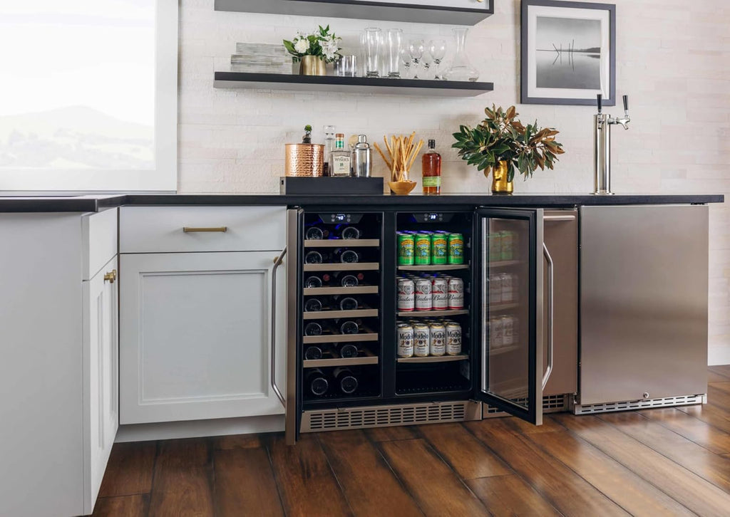 EdgeStar CWB2886FD 30-Inch Built-In Wine and Beverage Cooler with French Doors