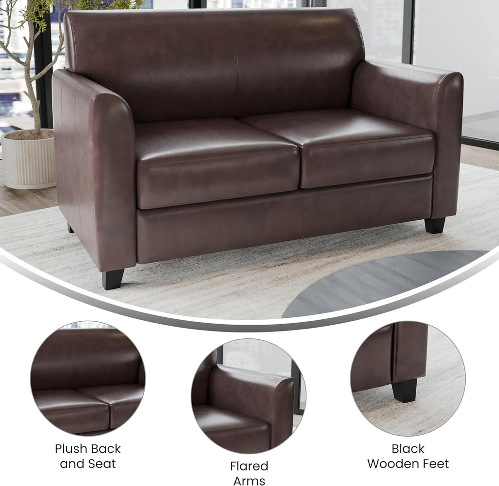 Flash Furniture HERCULES Diplomat Series Brown LeatherSoft Loveseat