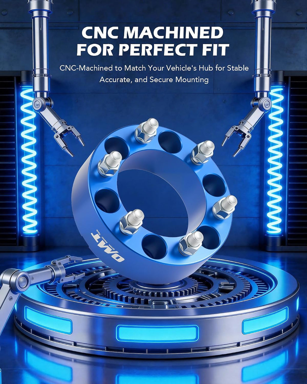 Orion Motor Tech 6x5.5 Wheel Spacers, 2 Inch Blue Wheel Spacer Kit with M14x1.5 Studs Compatible with Chevy Silverado 1500 Chevrolet Tahoe GMC Yukon Suburban, 108mm Bore Blue Wheel Spacers