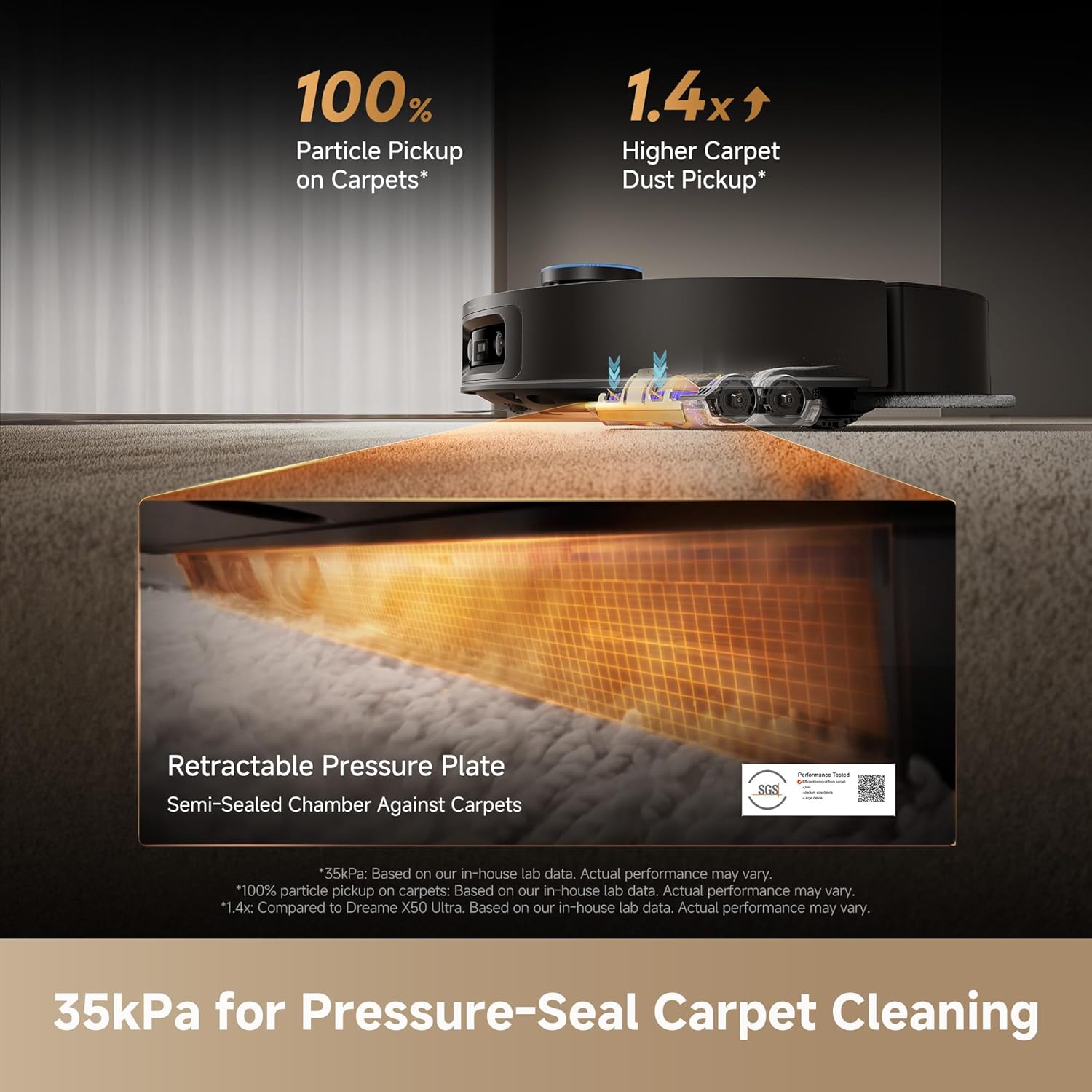 DREAME X60 Max Ultra Complete Robot Vacuum and Mop, Upgraded from X50 Series, 3.13in (7.95cm) Ultra-Thin Design, 35,000Pa Suction, Self Emptying&Refilling, Mop Self-Cleaning, 280+ Obstacle Avoidance