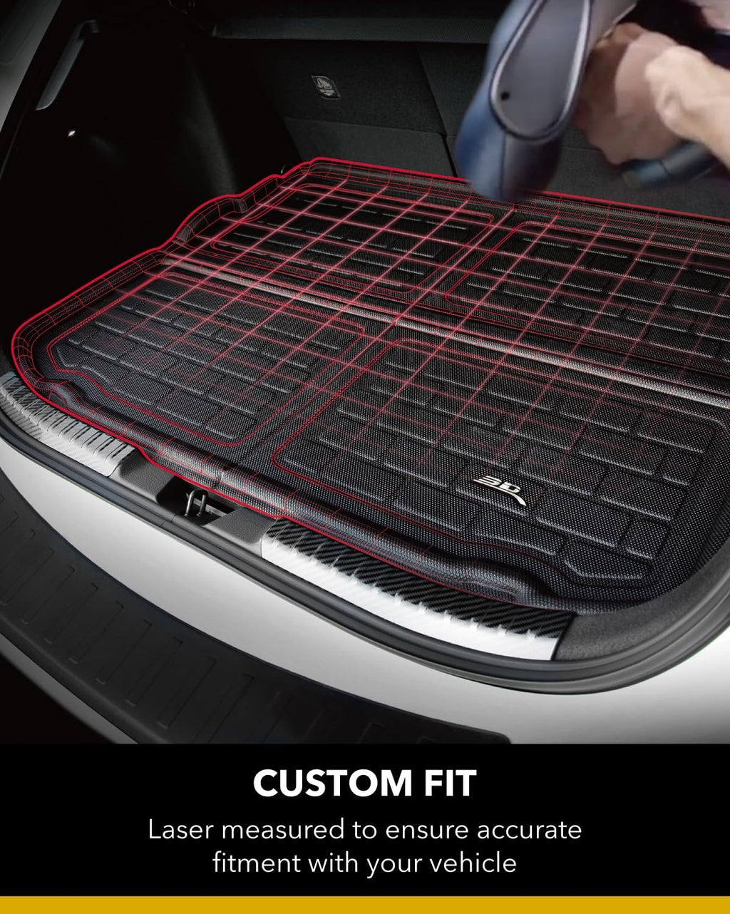 3D MAXpider M1MB0161309 Cargo Custom Fit All-Weather Floor Mat for Select Mercedes-Benz ML-Class (W164) Models - Kagu Rubber (Black)