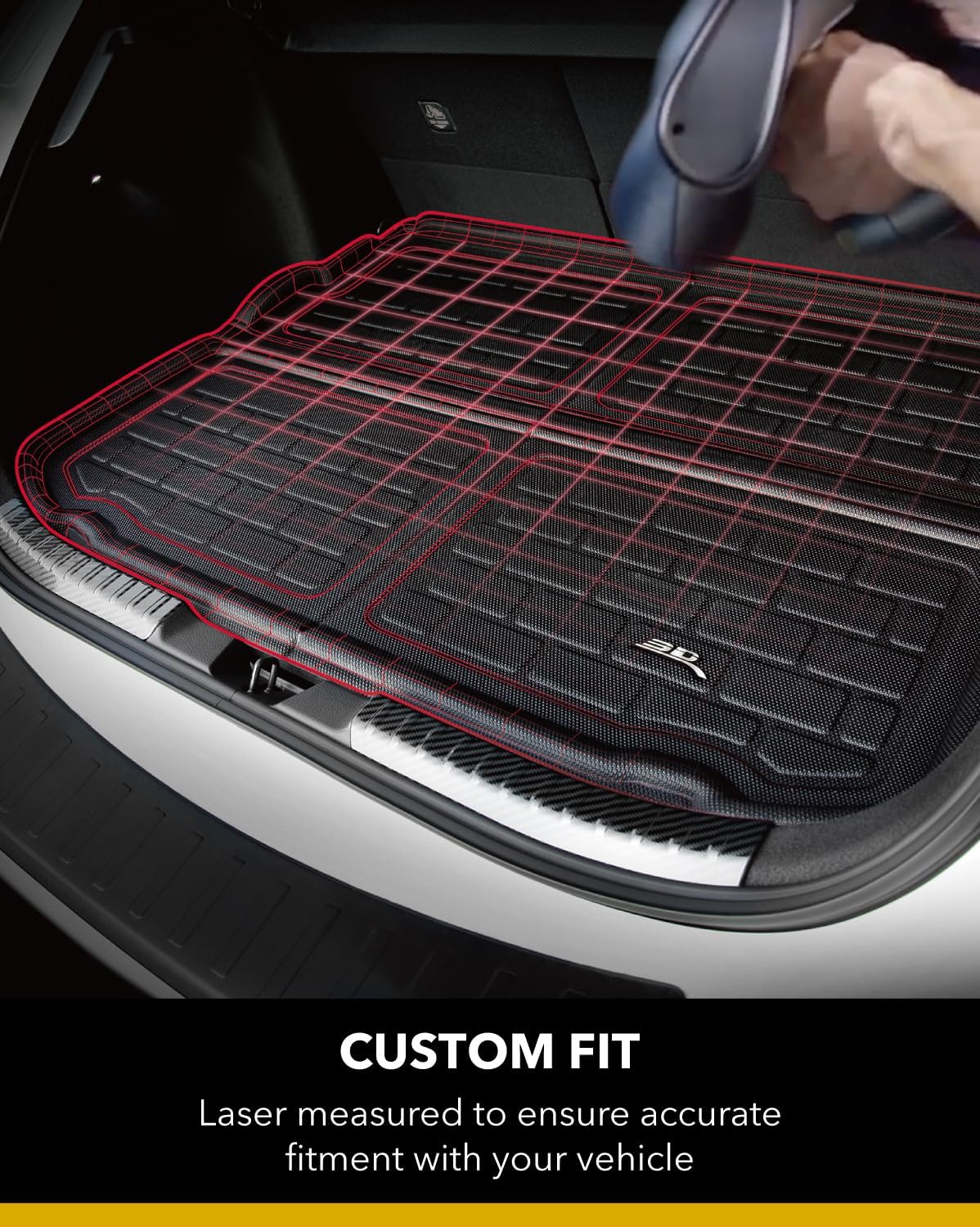 3D MAXpider Custom Fit Kagu Cargo Liner (Black) Compatible with Acura RDX 2019-2026 - Cargo Liner