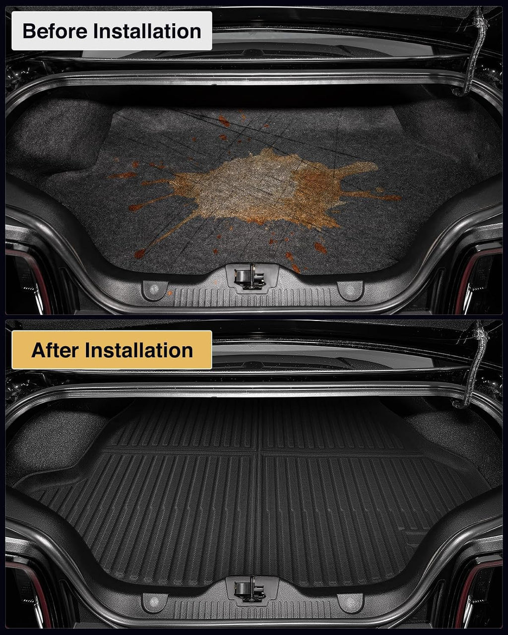 CreekT® Floor Mats & Cargo Liner for Ford Mustang 2010-2014 (Only Fits Coupe, Without Subwoofer in The Trunk) All Weather Rubber Floor Mats for Ford Mustang Accessories 2010 2011 2012 2013 2014(5 PCS)