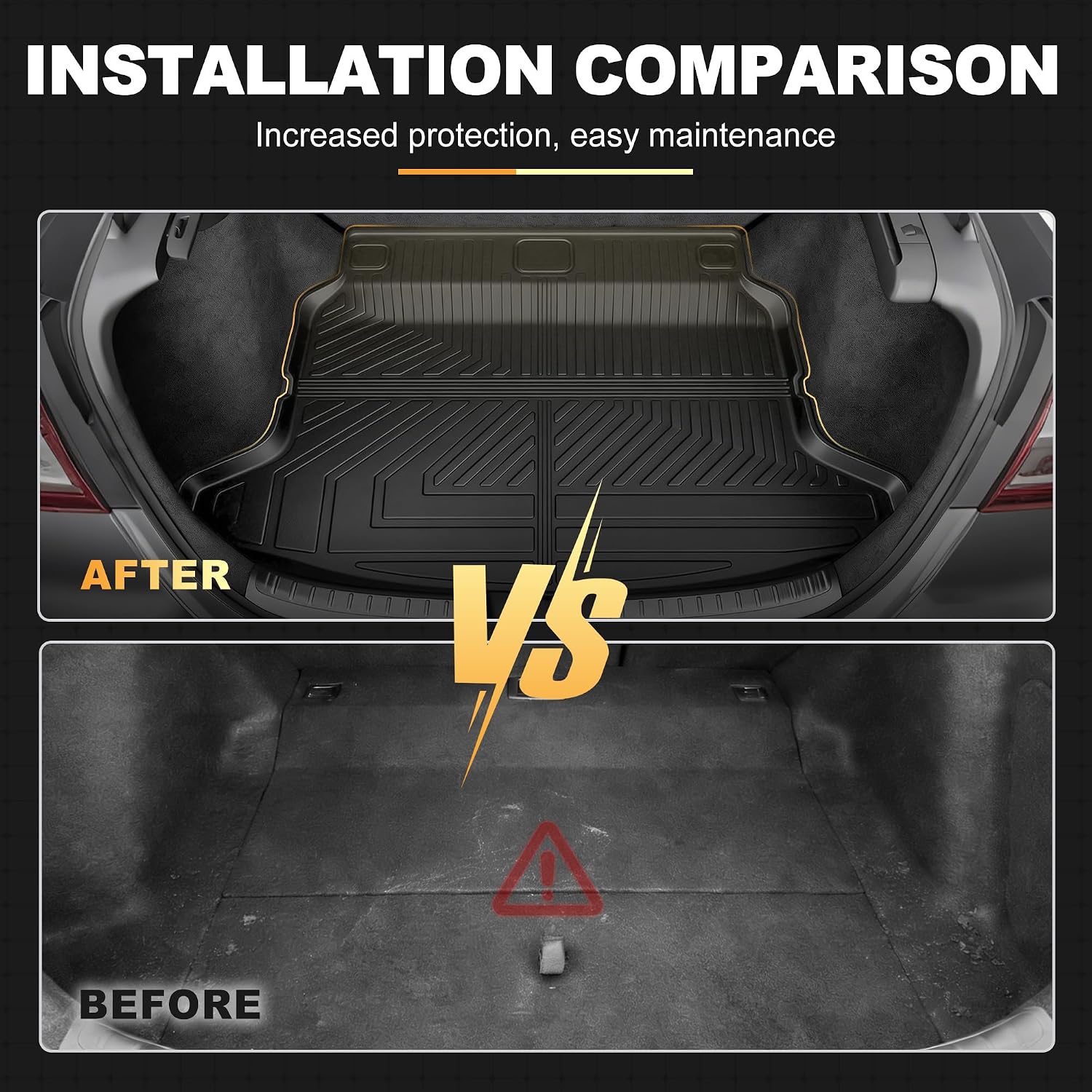 Floor Mats & Cargo Liner Fit for 2022-2026 Honda Civic Hatchback Sport/EX-L/LX - Original All Weather TPE Floor Liners Trunk Mat Civic Hatchback Accessories Cargo Tray (Not for Hybrid/Sport Touring)