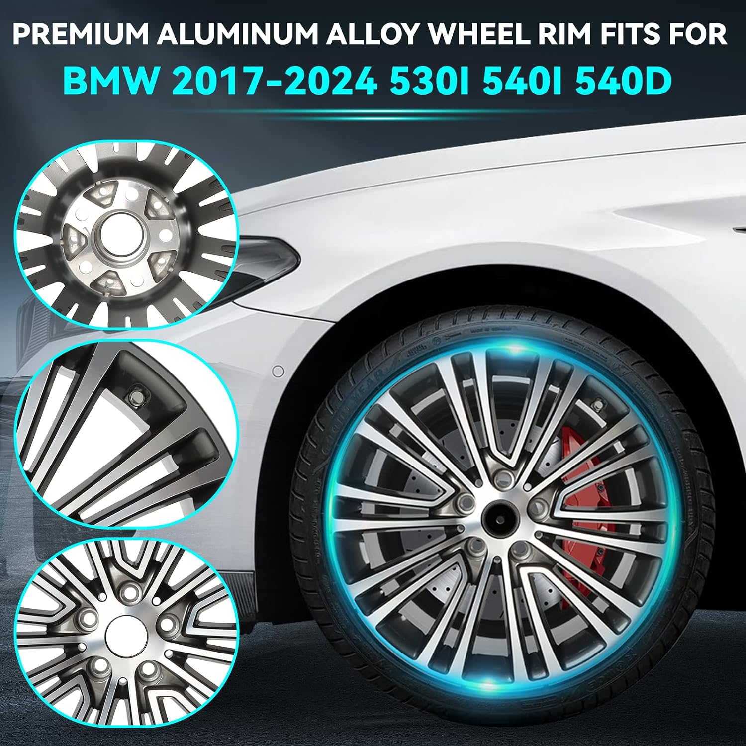 New 18 Inch 18x8Inch Premium Aluminum Alloy Wheel Rim Fits for BMW 2017-2024 530i 540i 540d, 2018-2024 530e, 36116863420 Direct Fit OE Stock Specs