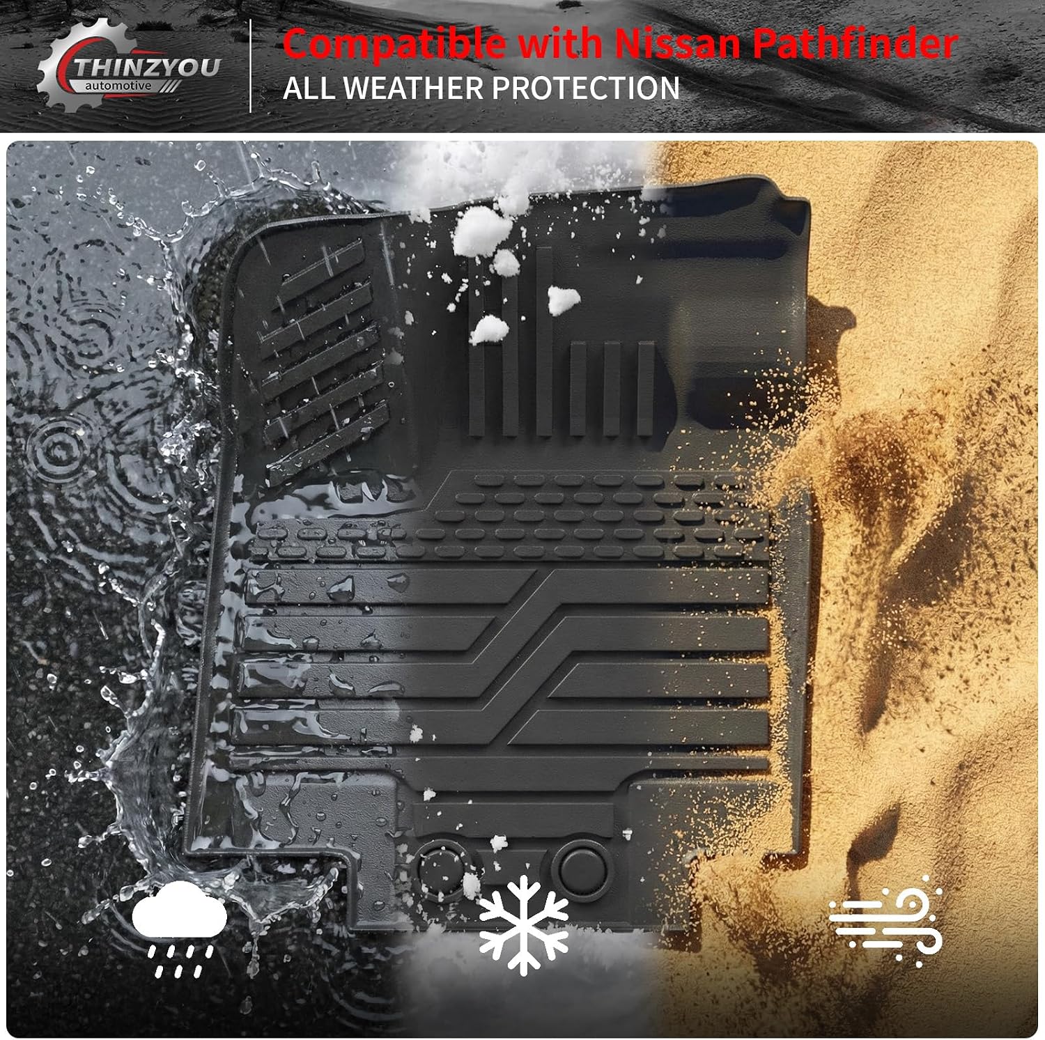 Floor Mats Compatible with 2022-2025 2026 Nissan Pathfinder 7&8 Seats Cargo Mat Cargo Liner TPE Back Seat Cover Protector 2024 Pathfinder Accessories (Trunk Mat with Backrest Mat+Floor Mats)