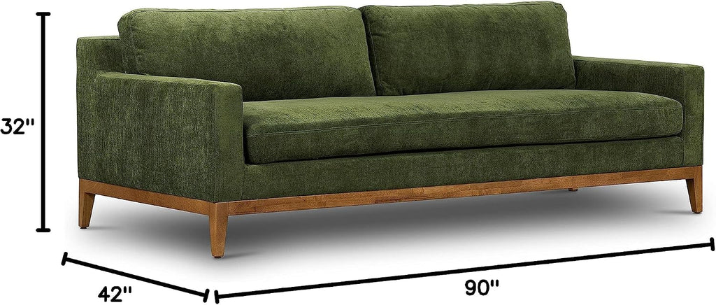 POLY & BARK Zyon Sofa, Distressed Green Velvet