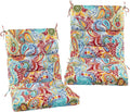 FUNHOME Outdoor High Back Chair Cushions Set of 2,Reversible Lawn Chair Cushion 44 x22 inch,Water Resistant Tufted Adirondack Chair Cushion,for Garden Rocking Chair,Patio Furniture(Phoenix)