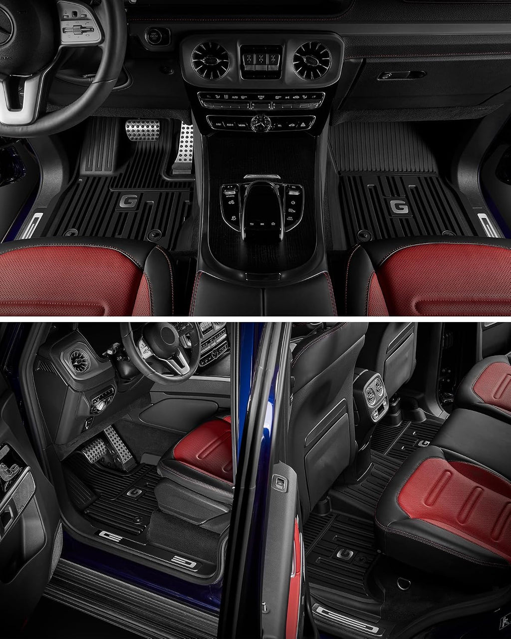 3W Floor Mats Fit for 2019-2025 2026 Mercedes-Benz G Class/G500/G550/AMG G63 SUV TPE All Weather Custom Fit Floor Liner for Benz G Class 1st & 2nd Row Car Mats, Black