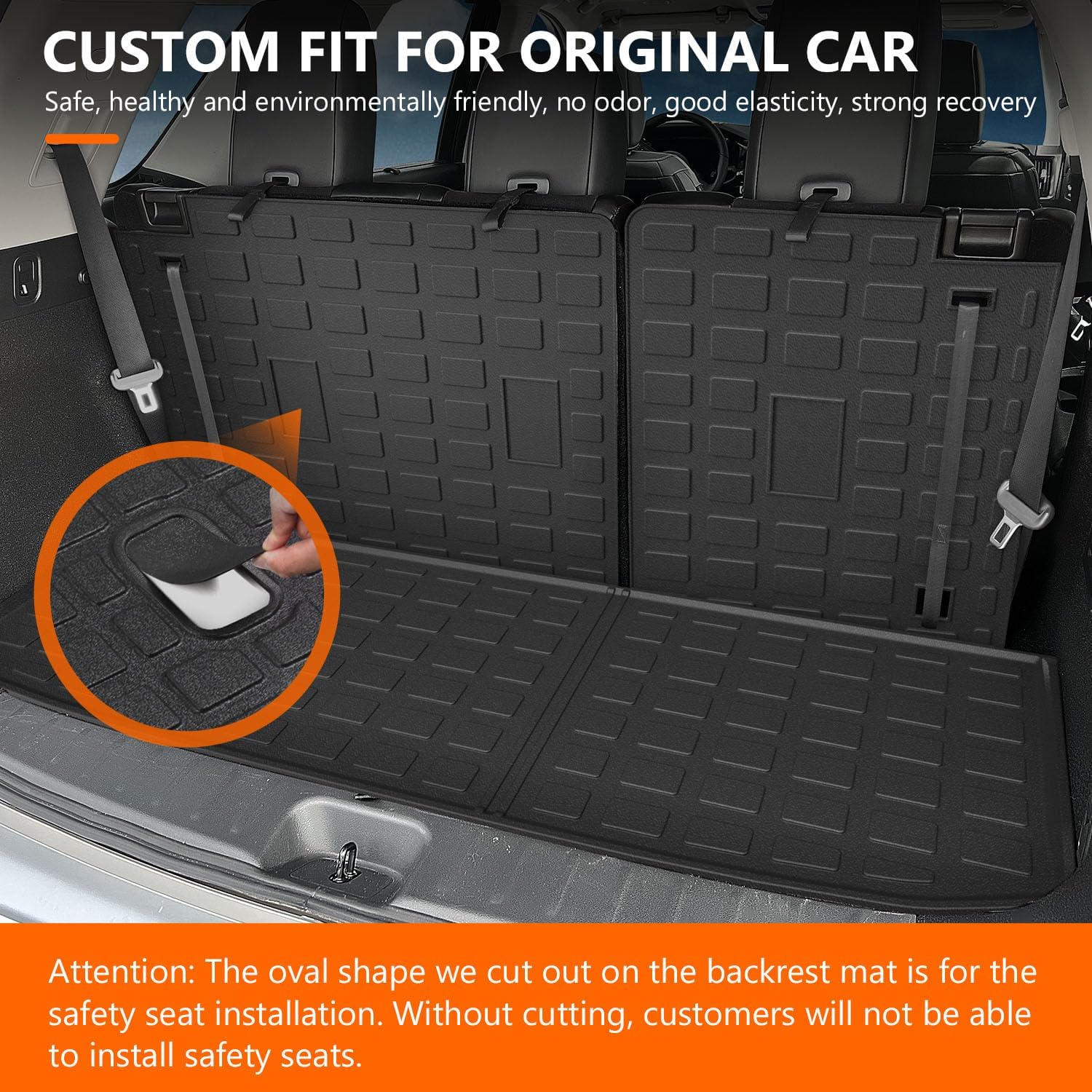 powoq Floor Mats Compatible with 2022-2026 Nissan Pathfinder Cargo Mat Floor Liner Back Seat Protector Replacement for 2022-2026 Nissan Pathfinder Accessories (Trunk Mat with Backrest Mat+Floor Mat)