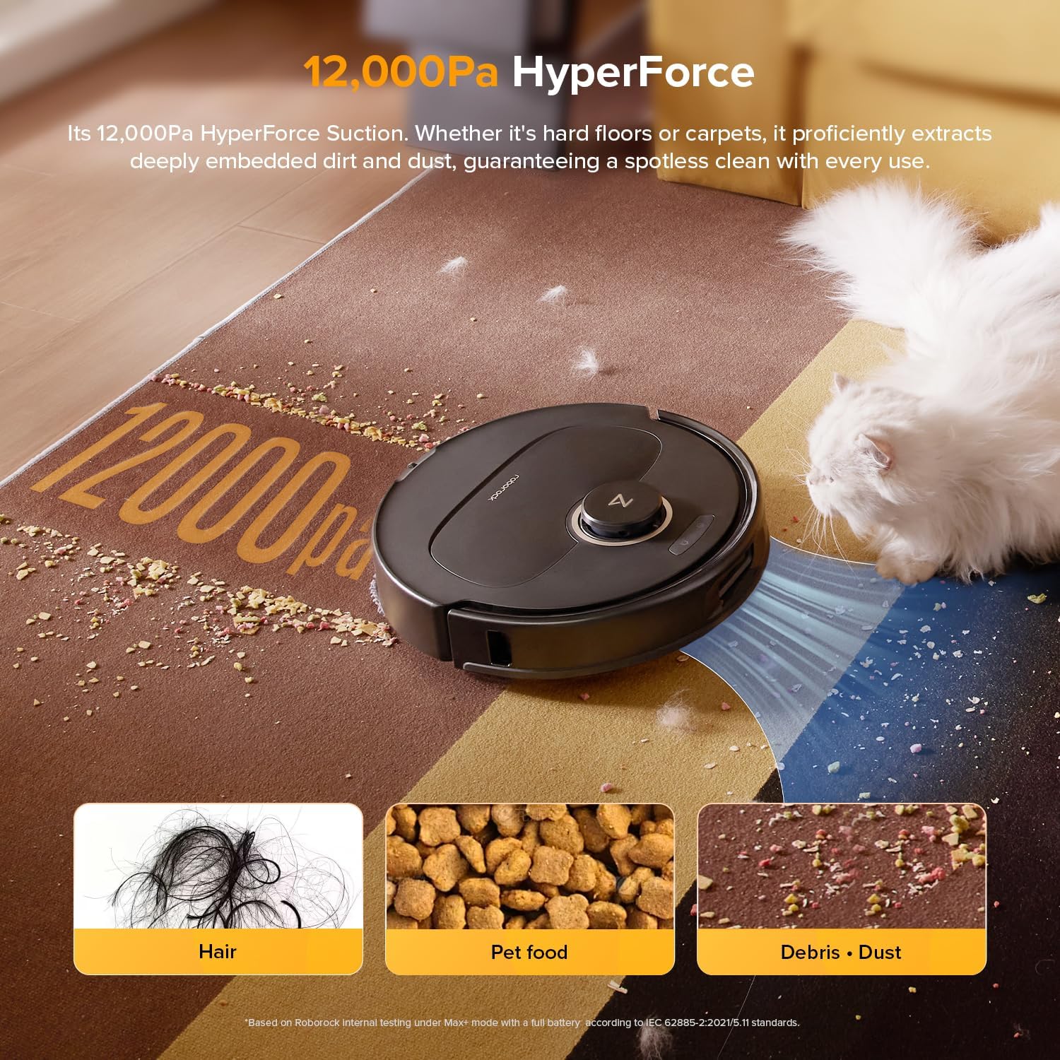roborock Qrevo S5V Robot Vacuum Cleaner with Zero-Tangling Side Brushes Replacement Bundle