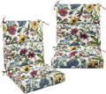 FUNHOME Outdoor High Back Chair Cushions Set of 2,Reversible Lawn Chair Cushion 44 x22 inch,Water Resistant Tufted Adirondack Chair Cushion,for Garden Rocking Chair,Patio Furniture(Butterfly Flower)