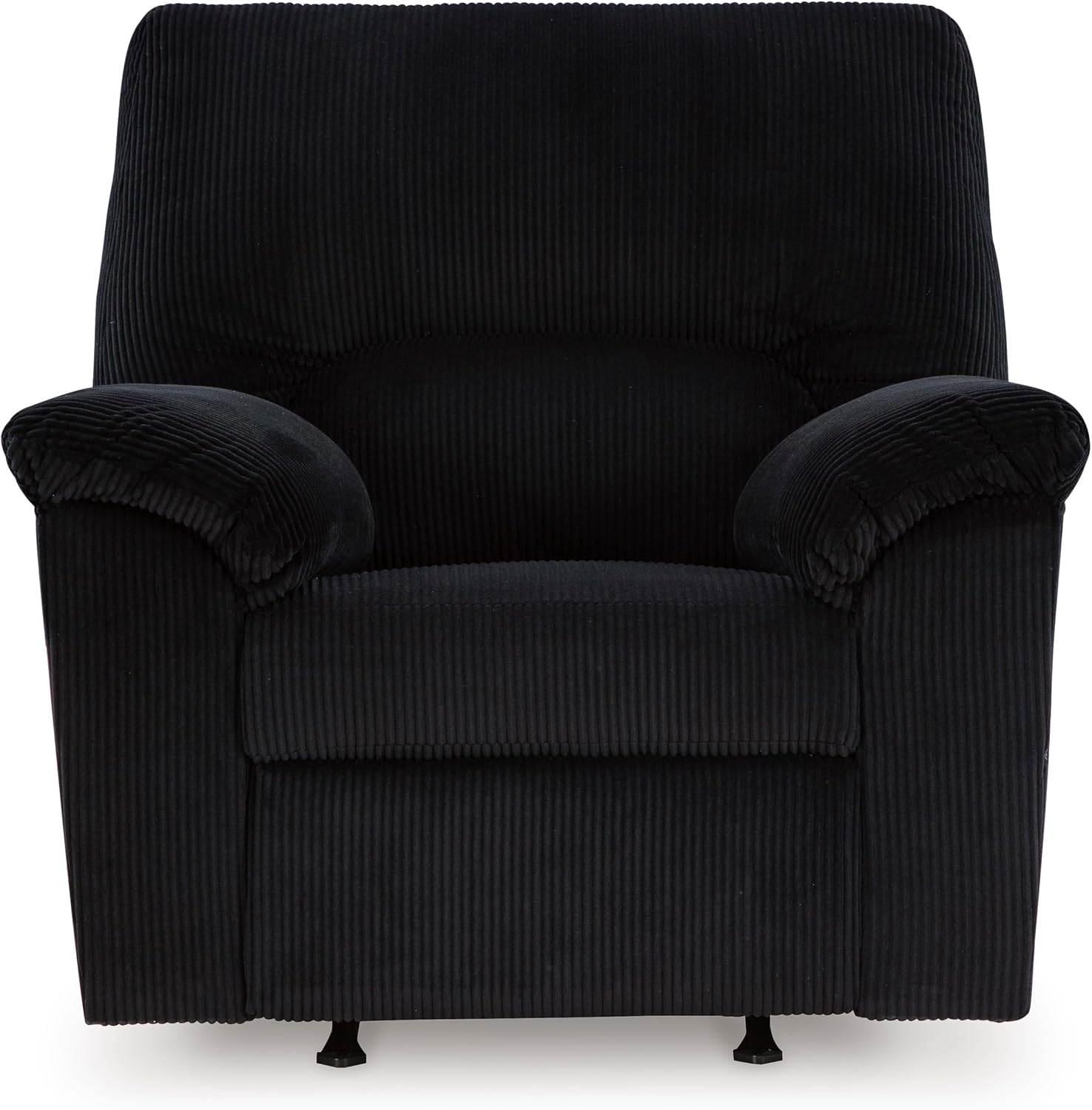 Signature Design by Ashley SimpleJoy Casual Manual Rocker Recliner with Pillow-Top Arms, Black
