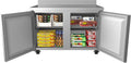 KoolMore 48' Stainless Steel 2 Door Worktop Commercial Freezer with 3 1/2 Backsplash - 12 cu.ft