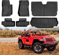 Custom for 2007-2018 Jeep Wrangler JK 2 Door Floor Mats & Trunk Cargo Liner & Backrest Mat TPE All Weather Car Liners Accessories (for 2007-2018 Jeep Wrangler JK 2 Door Full Set)