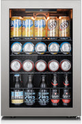 Ca'Lefort Mini Fridge Beverage Cooler, 85 Can Beverage Refrigerator with Reversible Glass Door, Adjustable Shelves for Soda, Beer & Drinks, Digital Temperature Control for Dorm, Office & Home