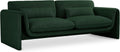Meridian Furniture 198Green-S Stylus Collection Modern | Contemporary Boucle Fabric Upholstered Sofa with Rich Green Boucle Fabric, Curved Arms, 86' W x 38' D x 31' H, Green