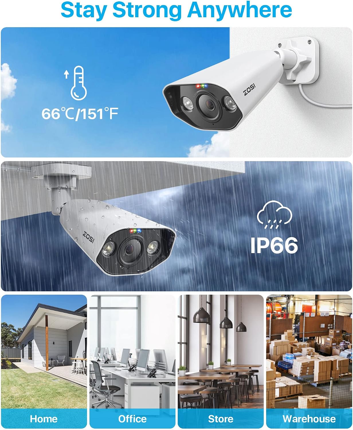ZOSI 16CH 4K PoE Security Camera System with 2 Way Audio,H.265+ 8MP 16CH NVR with 4TB HDD for 24/7 Recording,8X 5MP PoE IP Cameras Indoor Outdoor with Person Vehicle Detection,Color Night Vision