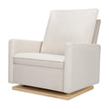 Babyletto Cali Pillowback Chair and a Half Glider in Performance Cream Eco-Weave with Light Wood Base, Water Repellent & Stain Resistant, Greenguard Gold and CertiPUR-US Certified