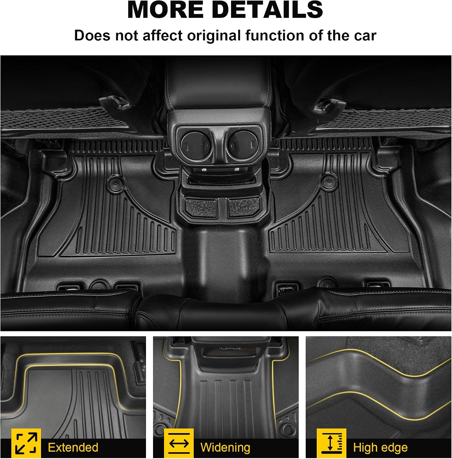 TTX LIGHTING Floor Mats & Cargo Liner & Backrest Mat for Ford Expedition Max 2018-2024 with 2nd Row Bucket Seat - 1st & 2nd & 3rd Row Floor Liner All Weather Protection Car Accessories (Only for Max)