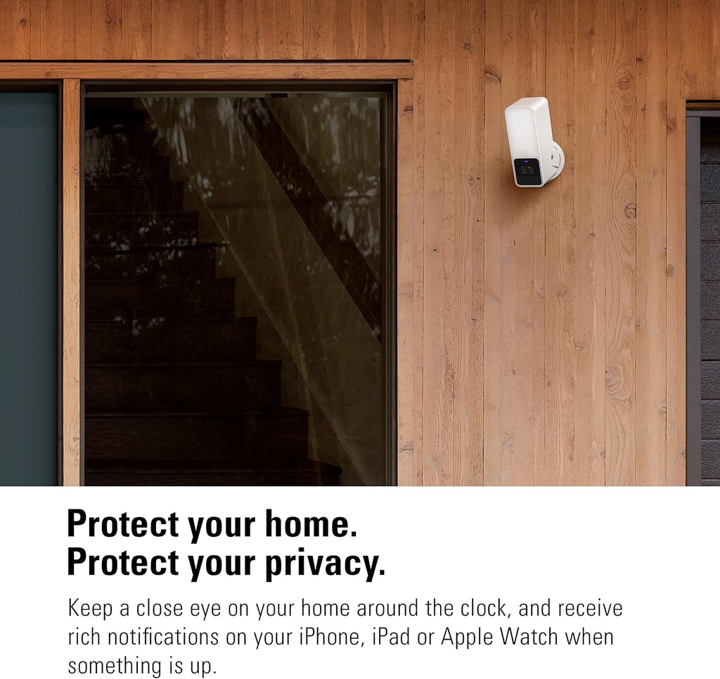 Eve Outdoor Cam (White Edition) – Secure floodlight Camera, (HomeKit Secure Video), 1080p, Night Vision, Wi-Fi (2.4 GHz), Motion Sensor, Two-Way Communication, Flexible & Easy Installation