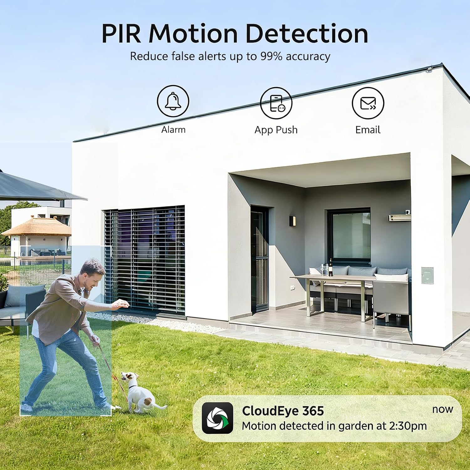 4MP Security Cameras Wireless Outdoor, Powered Solar Camera Outdoor Wireless, 10x Zoom, 120° View, Two-way audio, PIR Motion Detection, 64GB Local Storage, CAMCAMP 4-Cam Kit for Home CCTV Surveillance