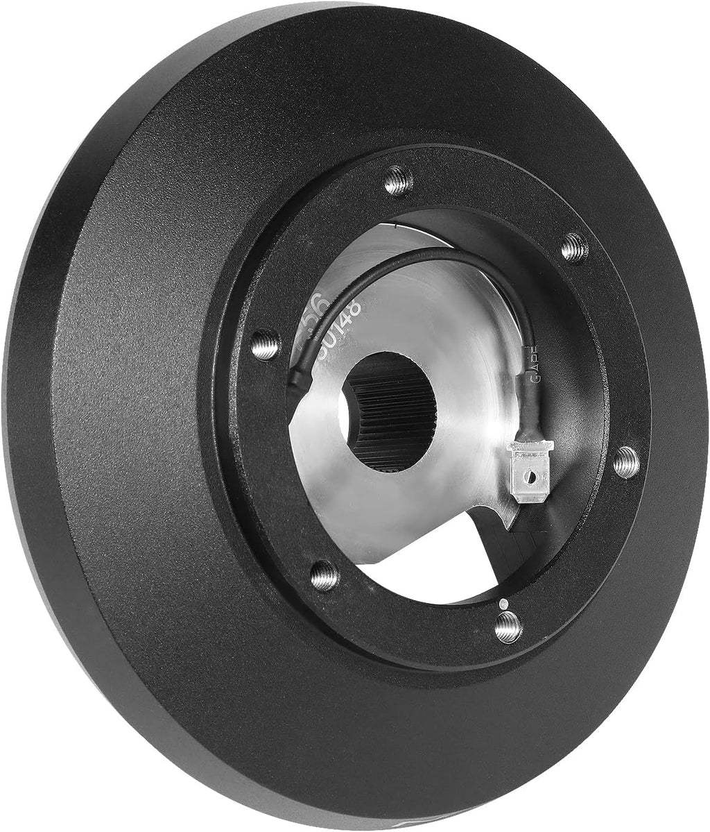 NRG Innovations Racing Style Steering Wheel Short Hub, Lockable Aluminum Steering Shaft, 6x70mm Bolt Pattern Quick Release Adapter Unit, Compatible With 13+ Mini Cooper Gen3, Black, NRG-SRK-F56H