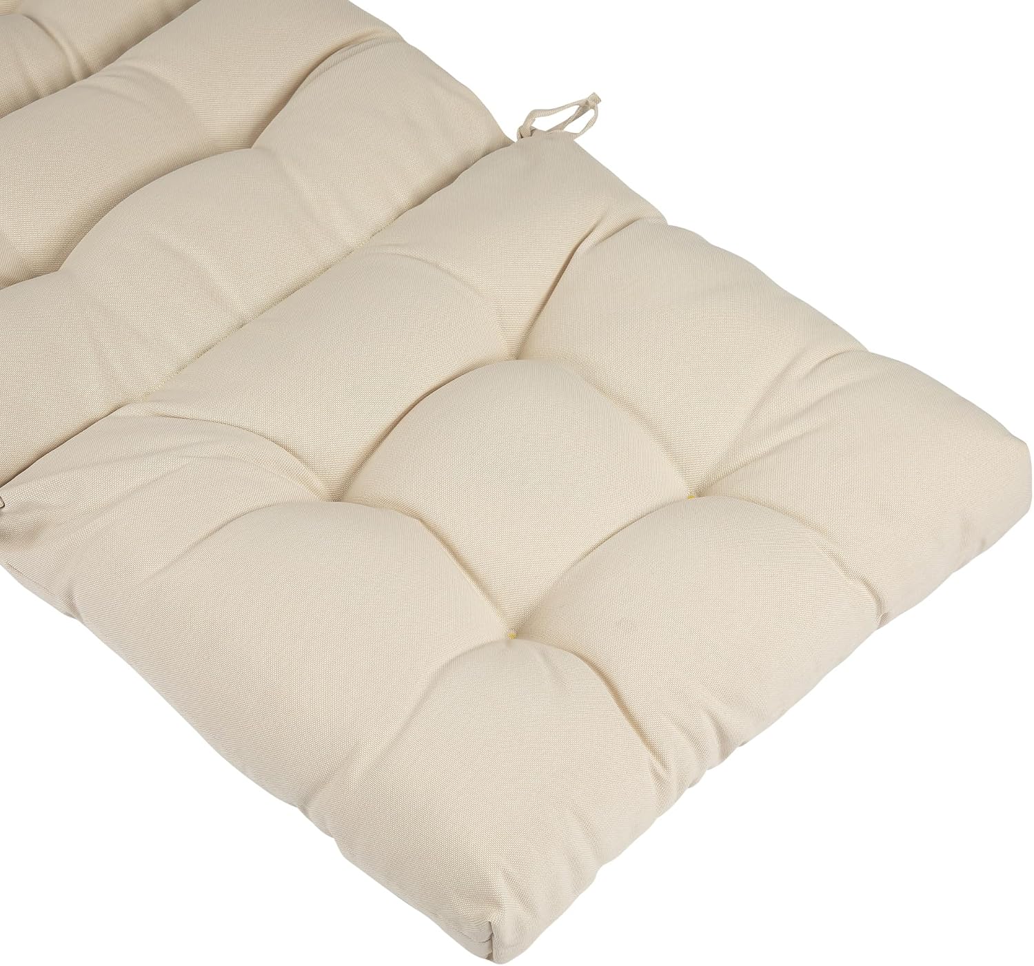 Magpie Fabrics Indoor Outdoor Tufted High Back Chair Cushion Set of 2, Waterproof All-Weather Deep Seating Rocking Chair Patio Chaise Lounge Sun Lounger Chair Cushions(Recycled Cream White)